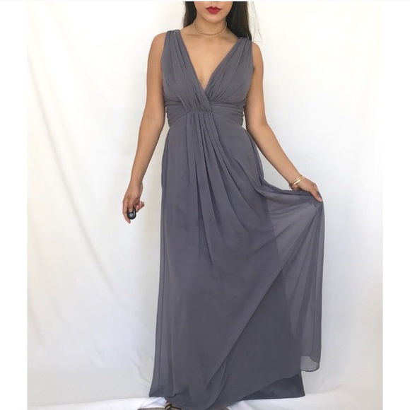 ‘Dessy Collection’ Bridesmaid Dress, Dark Gray - Picture 1 of 7